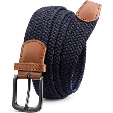 Chaoren Elastischer Stretch Gürtel Herren 35mm, Stoff Flechtgürtel ohne Löcher
