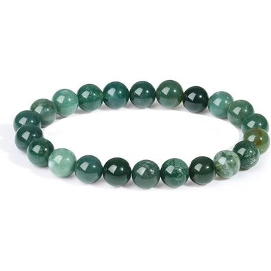 Xiannvxi Moosachat Armband Damen Herren, Naturstein Edelstein Heilstein