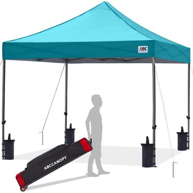 Abccanopy Pop-Up Gartenzelt Festzelt Türkis 2,5x2,5M - Wasserdicht und UV-Schutz