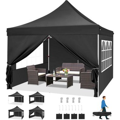 COBIZI Faltpavillon 3x3m Wasserdicht Stabil Winterfest, Pop-up Partyzelt mit 4