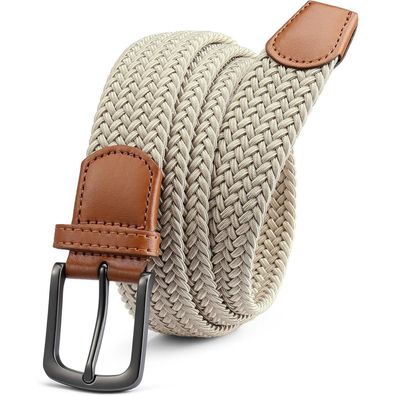 Chaoren Elastischer Stoff Gürtel Herren 35mm, Stretch Flechtgürtel ohne Löcher