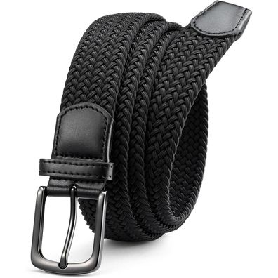 Chaoren Elastischer Stoff Gürtel Herren, 35mm Flechtgürtel ohne Löcher