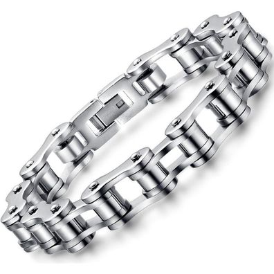 OSTAN Herren Edelstahl Armband Fahrradkette Biker Motorradkette Gliederkette