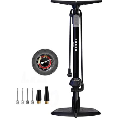 GOBKO Fahrradpumpe mit Manometer für Rennrad & MTB, Hochdruck 160 Psi, für