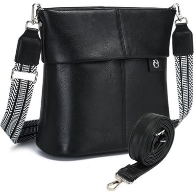 Myhozee Damen Umhängetasche Mittelgroß aus PU Leder, Crossbody Bag mit 2