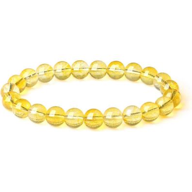 Xiannvxi Citrin Kristalle Armband Damen Herren Perlenarmband Naturstein Schmuck