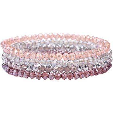 LOCCY Damen Kristall Perlen Armband - Mehrschichtig, Boho Modeschmuck