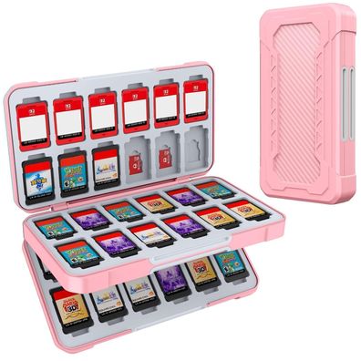Heiying Switch Spiele Aufbewahrung für Nintendo Switch 2/Lite/OLED, Rosa