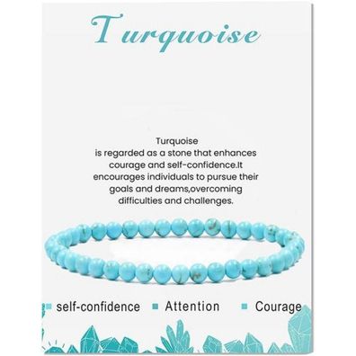 LOCCY Echtes Naturstein Armband für Damen, 4mm Perlenarmband Yoga Armband