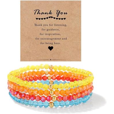 LOCCY Damen Kristall Perlen Mehrschichtiges Steine Armband Boho Modeschmuck