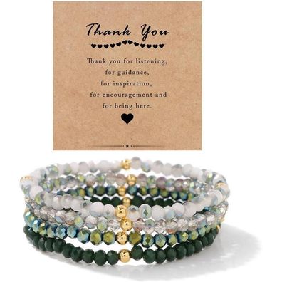 LOCCY Damen Kristall Perlen Mehrschichtiges Steine Armband Boho Modeschmuck