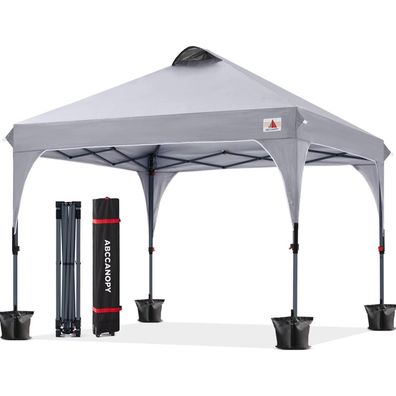 Abccanopy 3x3M Pop-Up Pavillon Grau - Wasserdicht, UV-Schutz, inkl