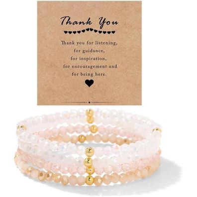 LOCCY Damen Kristall Perlen Armband Mehrschichtig Boho Modeschmuck