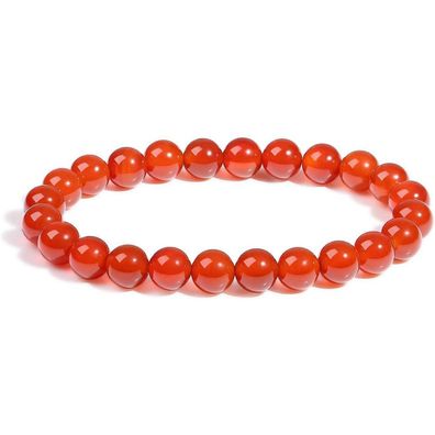 Xiannvxi Roter Achat Armband Damen Herren Perlenarmband aus Naturstein