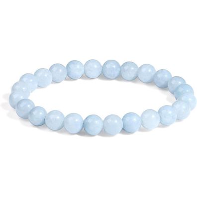 Xiannvxi Aquamarin Armband Damen Herren Perlenarmband aus Naturstein