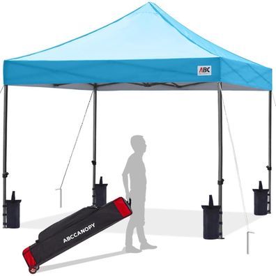 Abccanopy Pop-up Gartenzelt 2,5x2,5M, wasserdicht, Himmelblau, ideal für Events