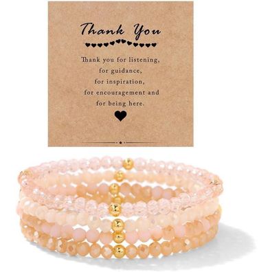LOCCY Damen Kristall Perlen Armband Mehrschichtig Boho Modeschmuck
