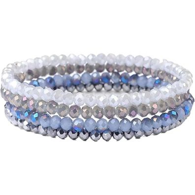 LOCCY Damen Kristall Perlen Mehrschichtiges Steine Armband Boho Modeschmuck