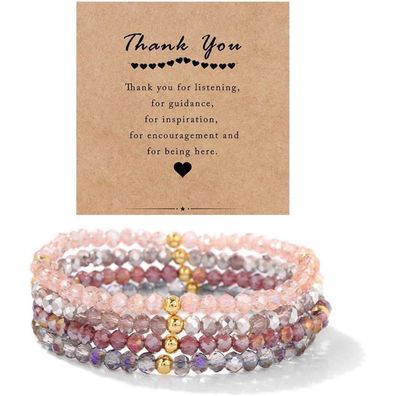 LOCCY Damen Kristall Perlen Mehrschichtiges Steine Armband Boho Modeschmuck