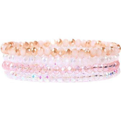 LOCCY Damen Kristall Perlen Mehrschichtiges Steine Armband Boho Modeschmuck