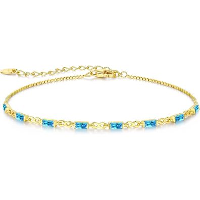 CDE Damen Armband 925 Sterling Silber 14k Vergoldet Zirkonia Infinity