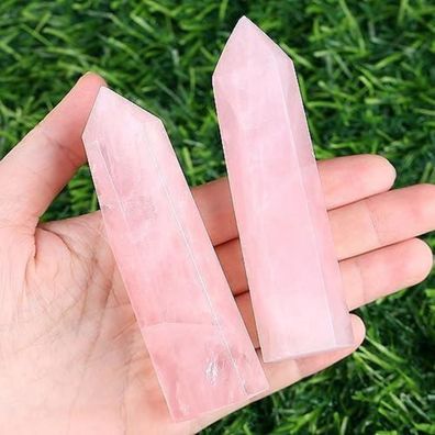 Xiannvxi 4" Rosenquarz Kristall Turm Stab - Natürlicher Schmuckstein für