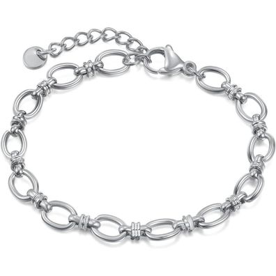 OSTAN Damen Gliederarmband Edelstahl - Silber & Gold