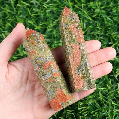 Xiannvxi Unakit Kristall Turm 9-10cm - Natürlicher Heilstein für Meditation und