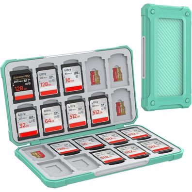 Heiying Speicherkarten Etui für 20 SD & 20 Micro SD Karten, robust & tragbar