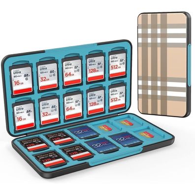 Heiying Speicherkarten Etui für 20 SD und 20 TF Karten, Khaki