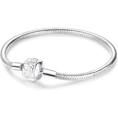 Symretie Schlangen Gliederarmband 925 Sterling Silber mit Kugelverschluss