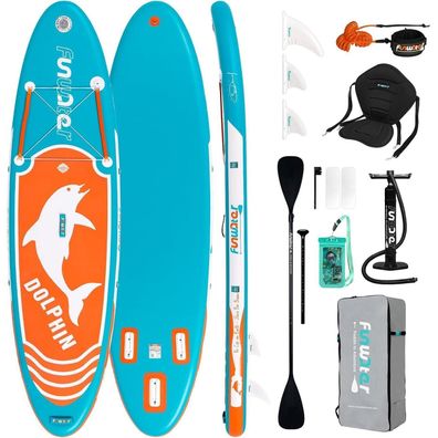 FunWater 320CM Stand Up Paddle Board DELFIN-BLAU - Komplettset mit Zubehör