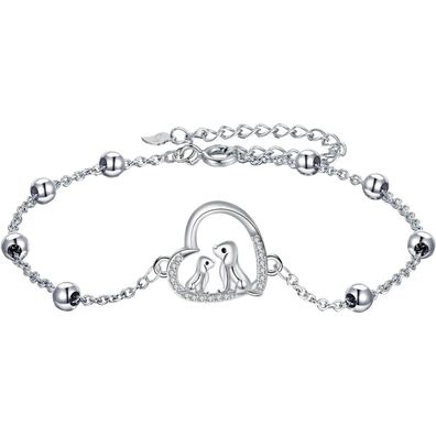 J. MUEN Damen Armband 925 Sterling Silber Tier Motiv Hund mit Geschenkbox
