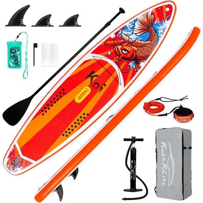FunWater 350CM Stand Up Paddle Board (SUP) mit Zubehörset - Koi-Rot Klassik