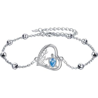 J. MUEN Damen Armband 925 Sterling Silber Schildkröte mit Geschenkbox - Perfekt
