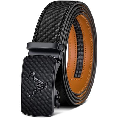 Kemisant Herren Ledergürtel mit Automatikschließe, 35mm breit, verstellbar