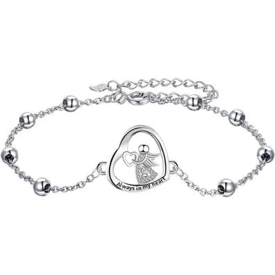 J. MUEN Damen Armband 925 Sterling Silber mit Schutzengel Anhänger - Perfektes