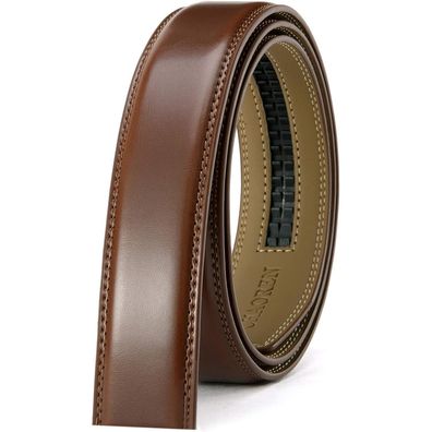 Chaoren Herren Ledergürtel Automatik 35mm - Braun, Taille 100-110cm