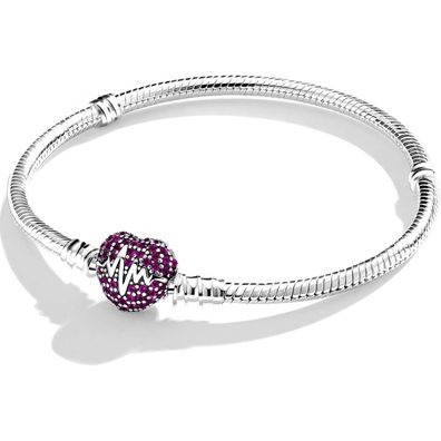 Symretie Damen Schlangen Gliederarmband mit Kugelverschluss, 925 Sterling