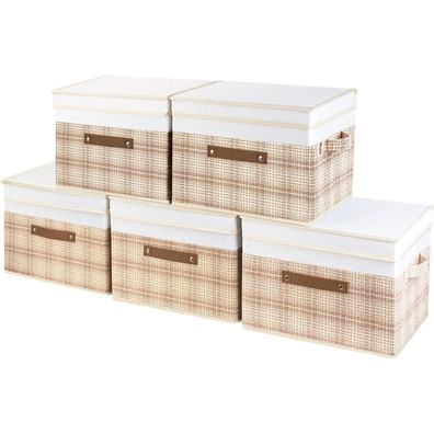 TYEERS Faltbare Aufbewahrungsboxen mit Deckel, Stoff, Patchwork-Design