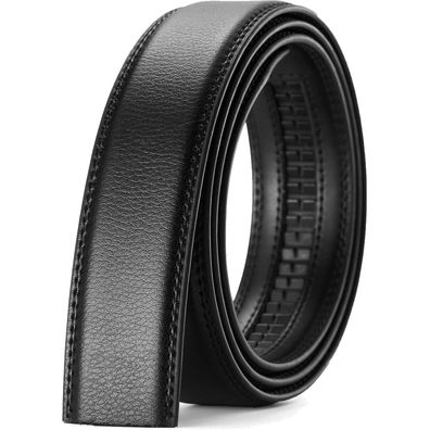 Chaoren Herren Ledergürtel Automatik 35mm Schwarz Litchi-Prägung, verstellbar