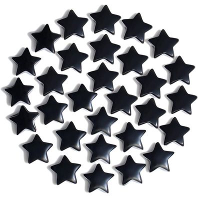 Xiannvxi 20 Stück Obsidian Stern Kristalle Set - Natürliche Schwarze Edelsteine