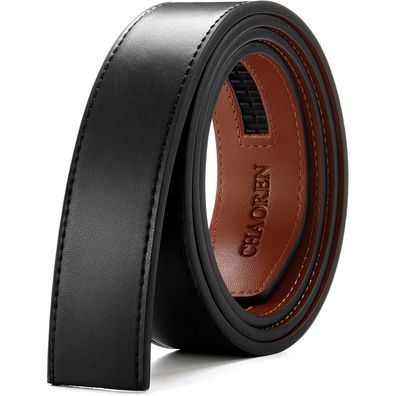 Chaoren Herren Ledergürtel Automatik 35mm Basic Schwarz, Taille 90-100cm