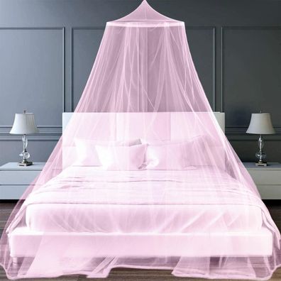 Fftanxs Moskitonetz Rosa, 0.6x2.5x10.5m - Feinmaschig, für Doppelbetten