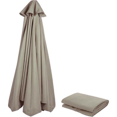 Nafgqiy Sonnenschirm Ersatzbezug 350cm 8 Streben Taupe - UV-Schutz 80