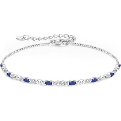 CDE Infinity Armband Damen Silber 925 mit Zirkonia Geburtsstein - Verstellbare