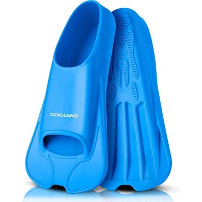 Odoland Schwimmflossen Trainingsflossen für Erwachsene & Kinder, Blau, M: 40-42