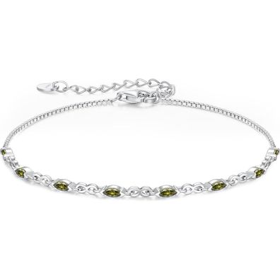 CDE Infinity Armband Damen Silber 925 mit Zirkonia Geburtsstein - Verstellbare