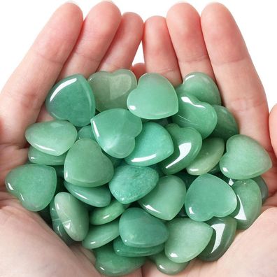 Xiannvxi 20 Stk. Herz Kristalle Grün Aventurin Heilsteine für Reiki und