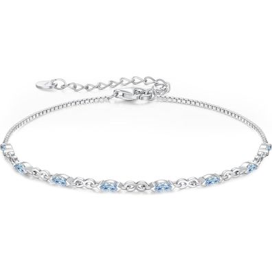CDE Infinity Armband Silber 925 Damen mit Zirkonia Geburtsstein - Verstellbare